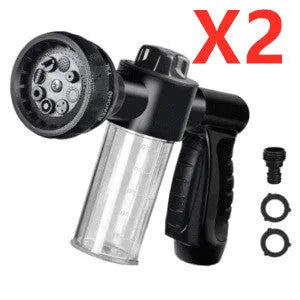 Green high-pressure foam spray gun with adjustable nozzle for car washing and garden watering
