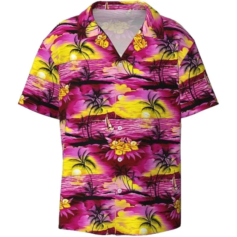Men's slim fit camouflage short sleeve shirt in polyester available in six colours