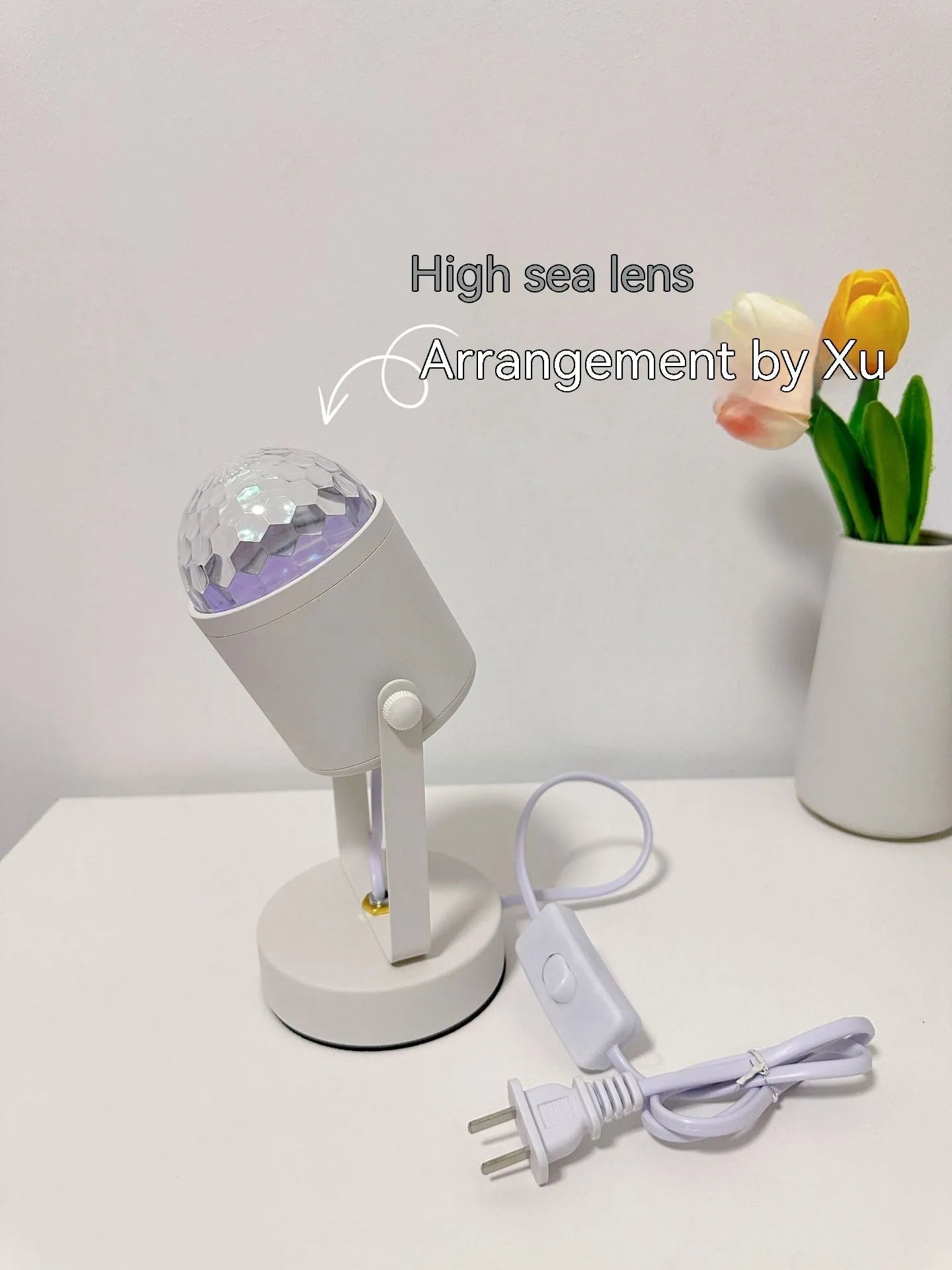 Dynamic water ripple ambience light table lamp in ceiling or desktop configuration with metal lamp holder