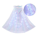 Aisha glowing cloak women's nylon lace dress 75cm free size in white light, colour light, or no light style