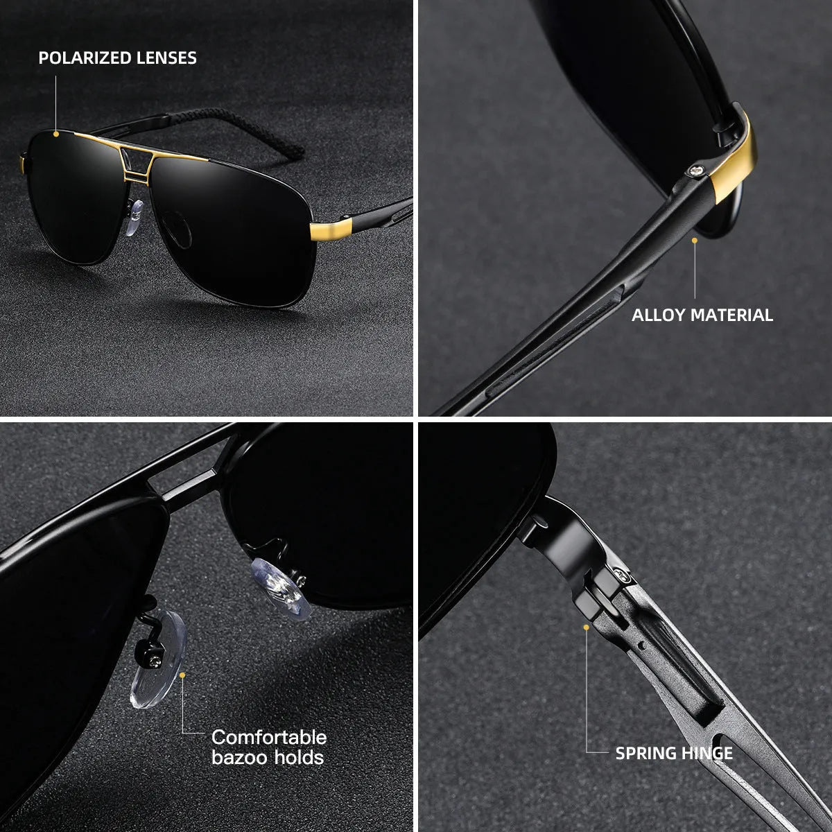 Men's orange red polarised aviator sunglasses with a metal frame.