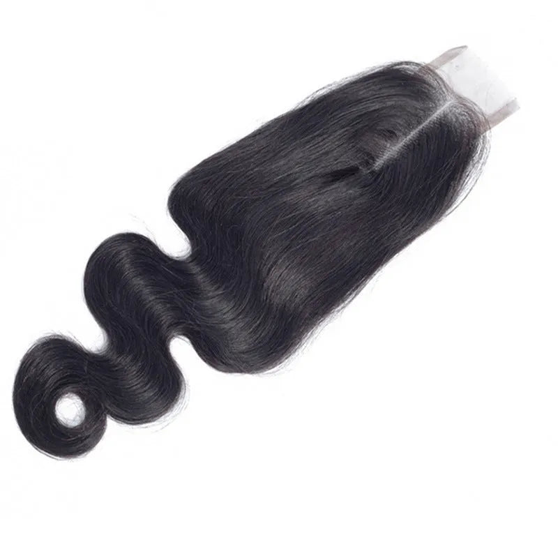 Natural colour straight human hair wig for women on a stand, showing lace front and long length.