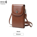 Anti-magnetic retro wax leather phone bag crossbody case in five colours with card slot