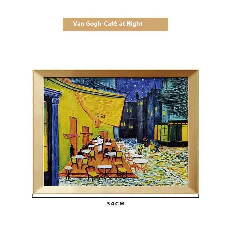 DIY oil painting kit showing epoxy pottery base, propylene pigments and brushes for creating famous art reproductions