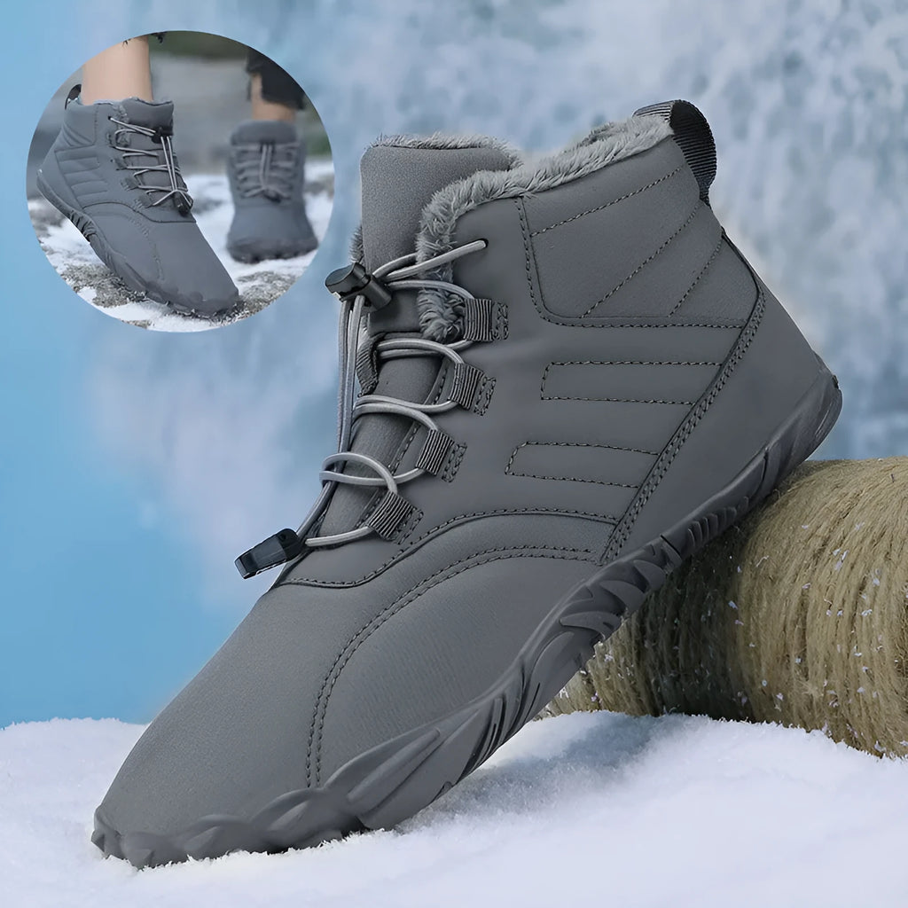 Outdoor sports cotton shoes winter warm slip-on boots Oxford cloth non-slip rubber outsole artificial plush lining colours black blue gray