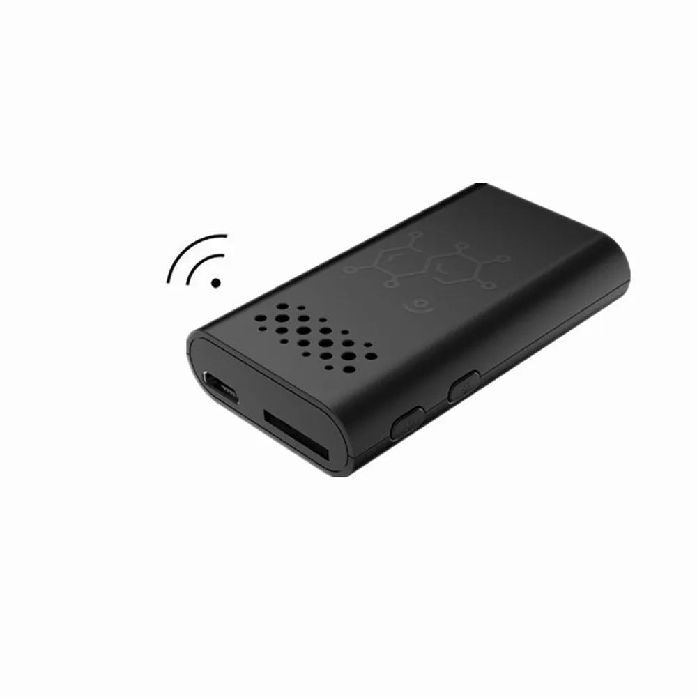 Black smart security camera with WiFi connectivity for indoor home monitoring and baby care applications