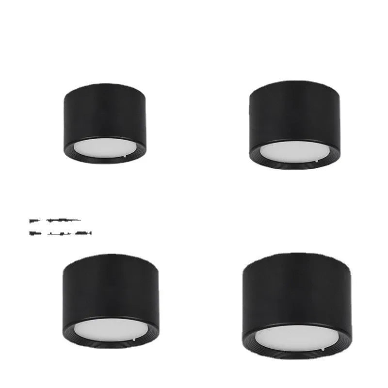 Bright ceiling spotlight aluminium plastic hallway lamp black finish 3W