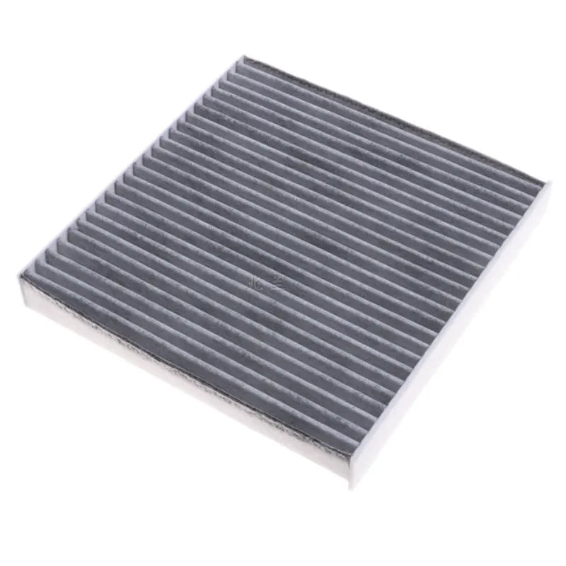 Grey plastic air conditioning filter grid for Geely cars measuring 215mm by 210mm by 30mm.