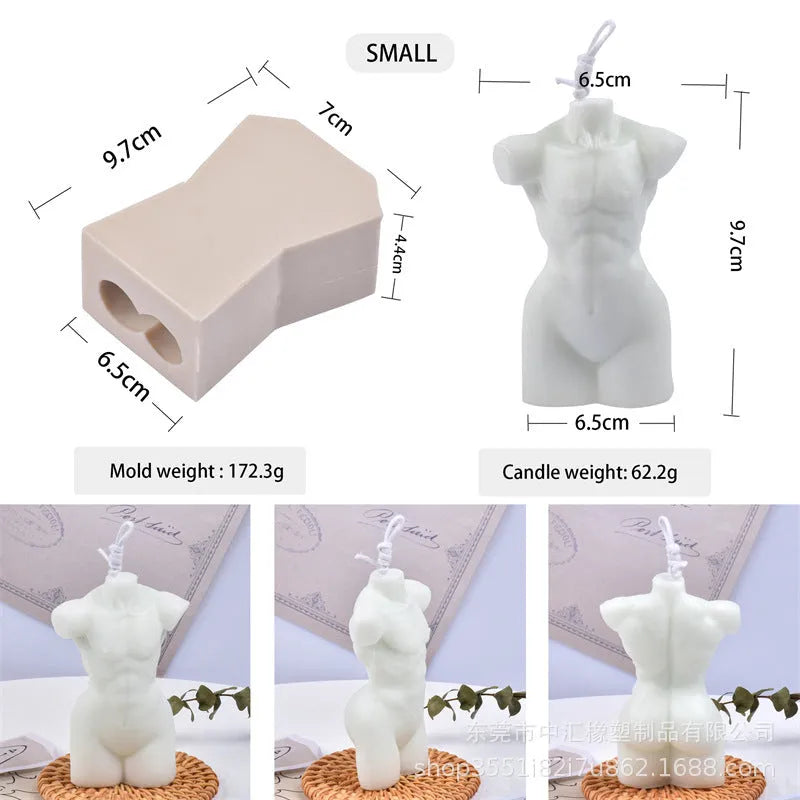 Geometric silicone mould for making body candles and aromatherapy plasters with 10cm and 14cm height sections