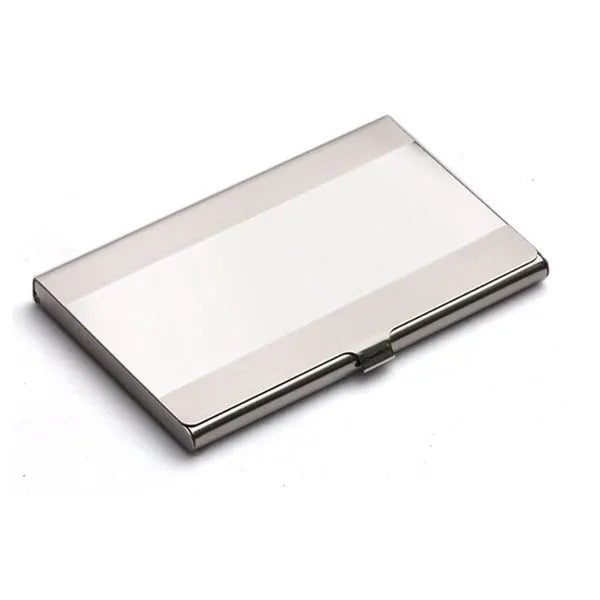 304 stainless steel geometric business card case with laser sculpture and mirror finish
