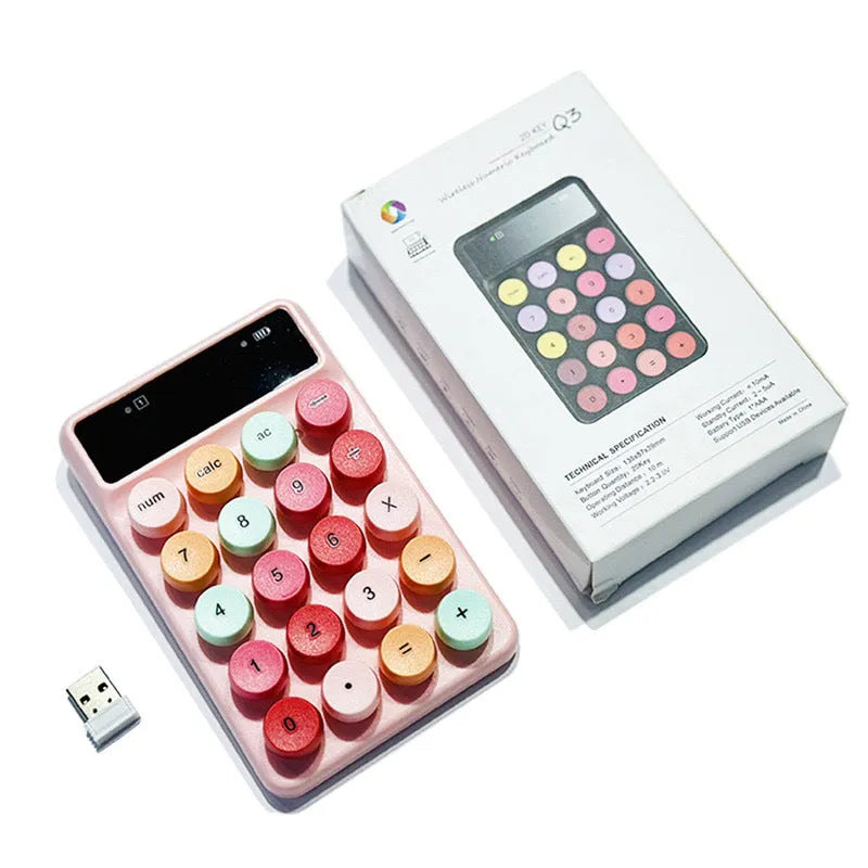Macaron colour wireless keyboard with compact portable design for Mac and PC compatibility