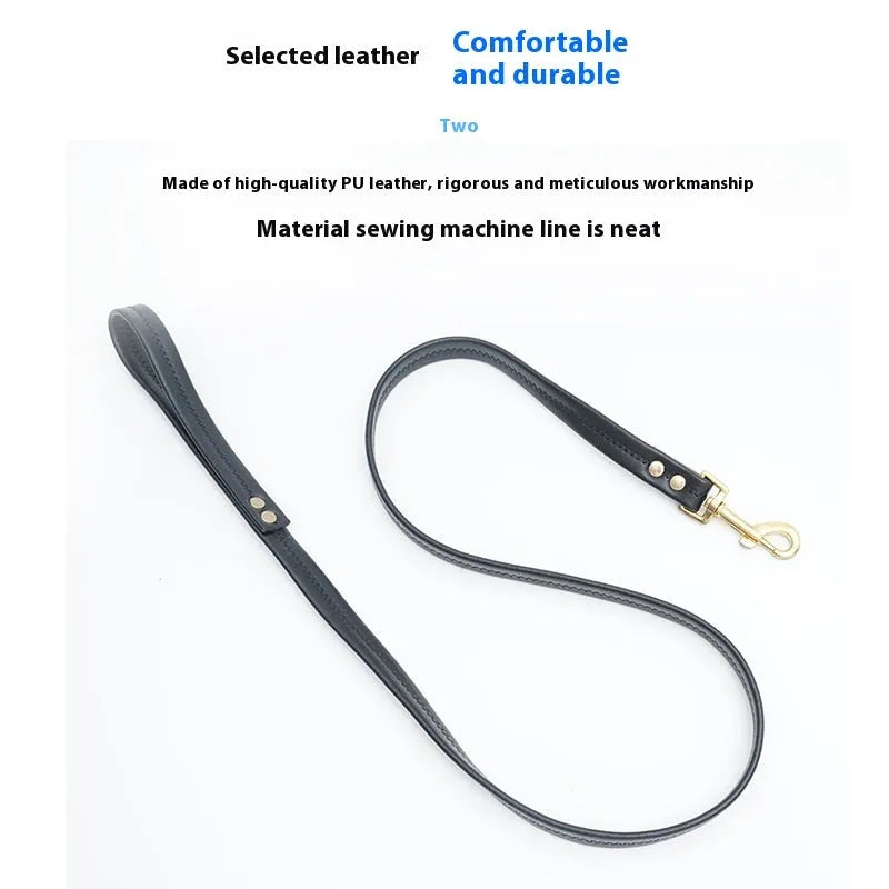 Roran black and maroon PU leather dog lead shown in three different lengths on a plain background.