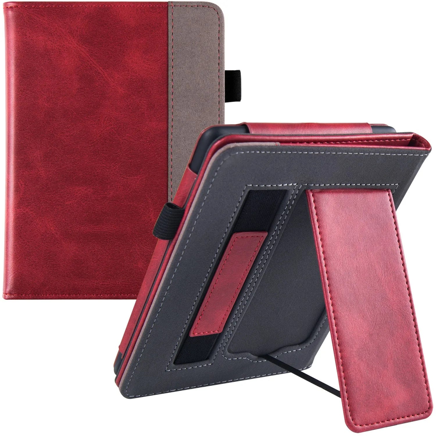 Kindle Paperwhite 5 leather case with built-in wrist strap in assorted colours
