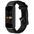 Black unisex electronic sports watch with metal frame, TPU strap, 0.96 inch IPS colour screen, Bluetooth 5.0 and IP68 waterproof rating