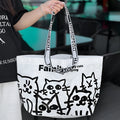 Waterproof PP woven handbag with colour printing in snakeskin style design