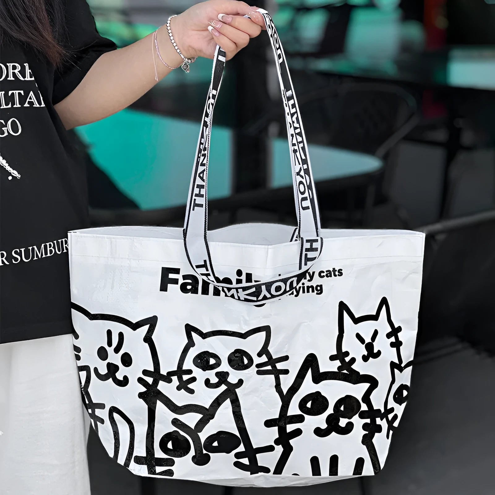 Waterproof PP woven handbag with colour printing in snakeskin style design