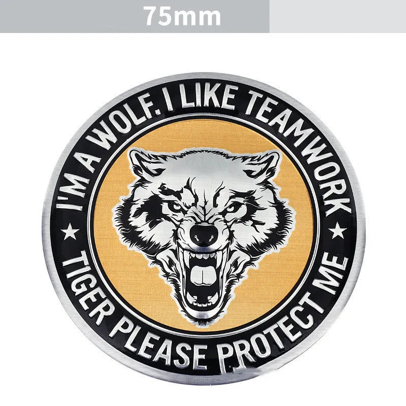 Aluminium car body sticker with animal motif for vehicle customisation