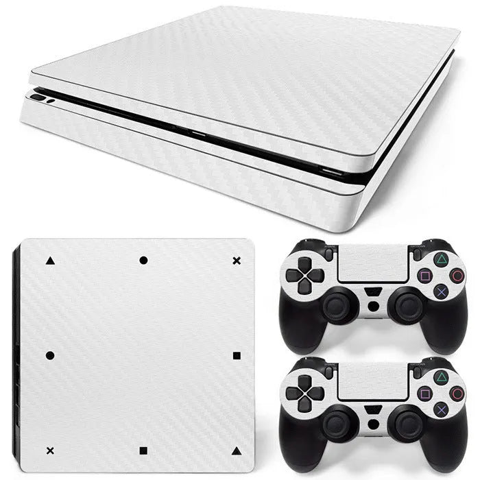 PS4 Slim carbon fiber console skin sticker with grinding yarn texture and HD print in black carbon fiber colour
