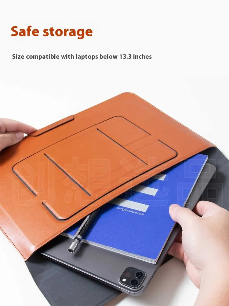 Dual-angle laptop bracket bag for 13.3-inch notebooks in black or brown business design