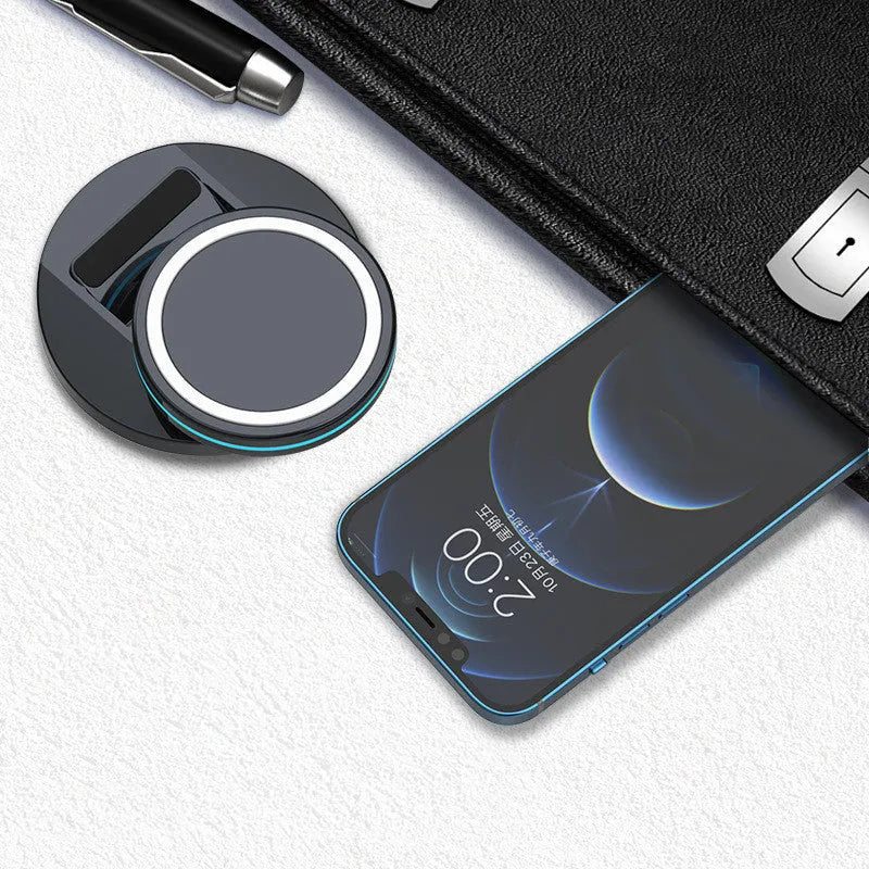 Folding magnetic wireless charging stand for iPhone 12 with MagSafe compatibility