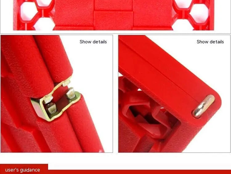 Pair of folding orange anti-slip rescue boards for car recovery