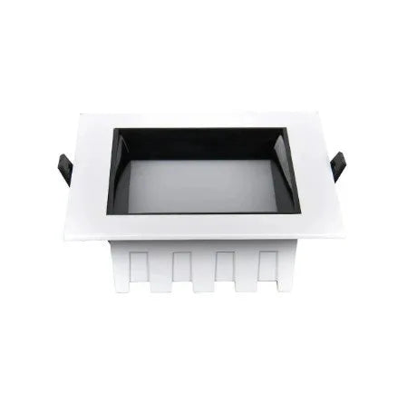 Ultra-thin square LED downlight in black finish with aluminium shell for ceiling grid installation