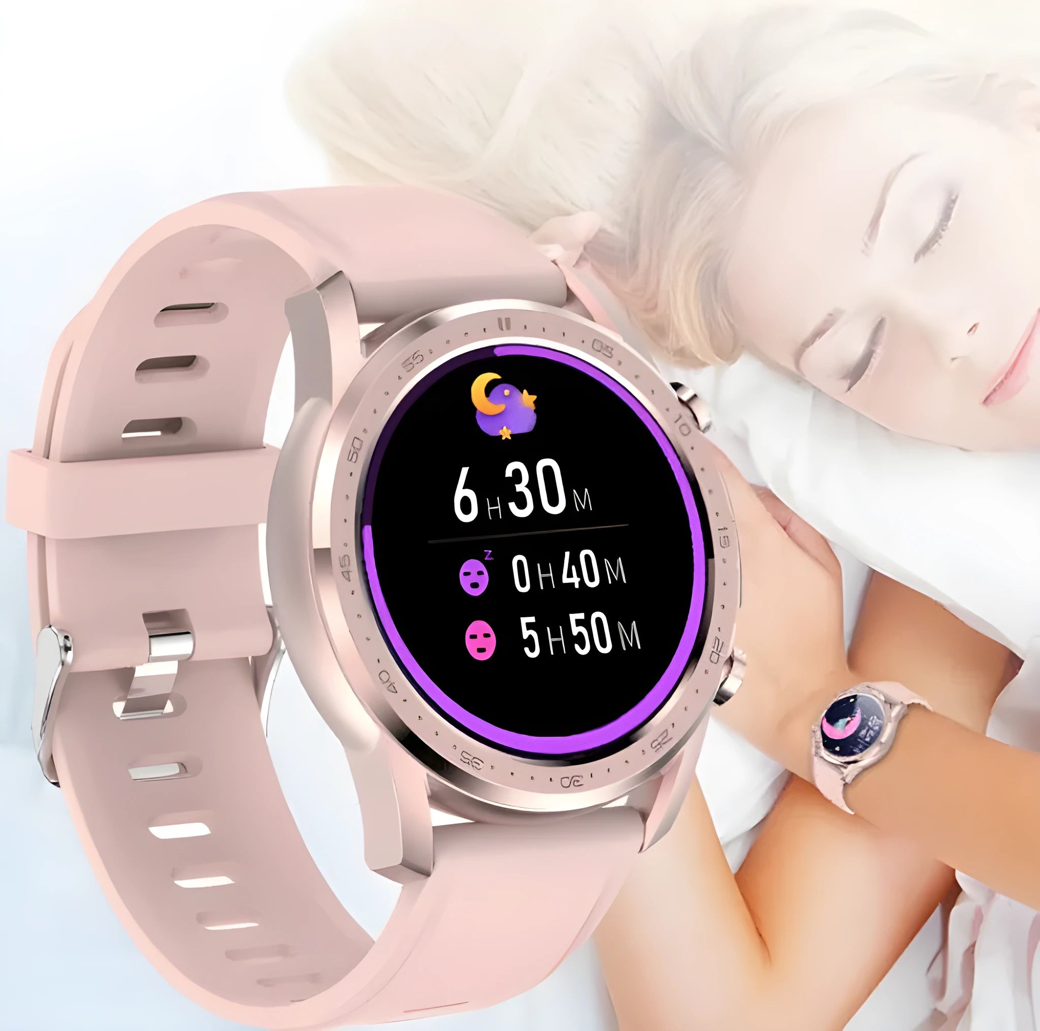 Youth2 black smart bracelet with body temperature monitoring on a wrist, showing 1.3-inch touch screen.