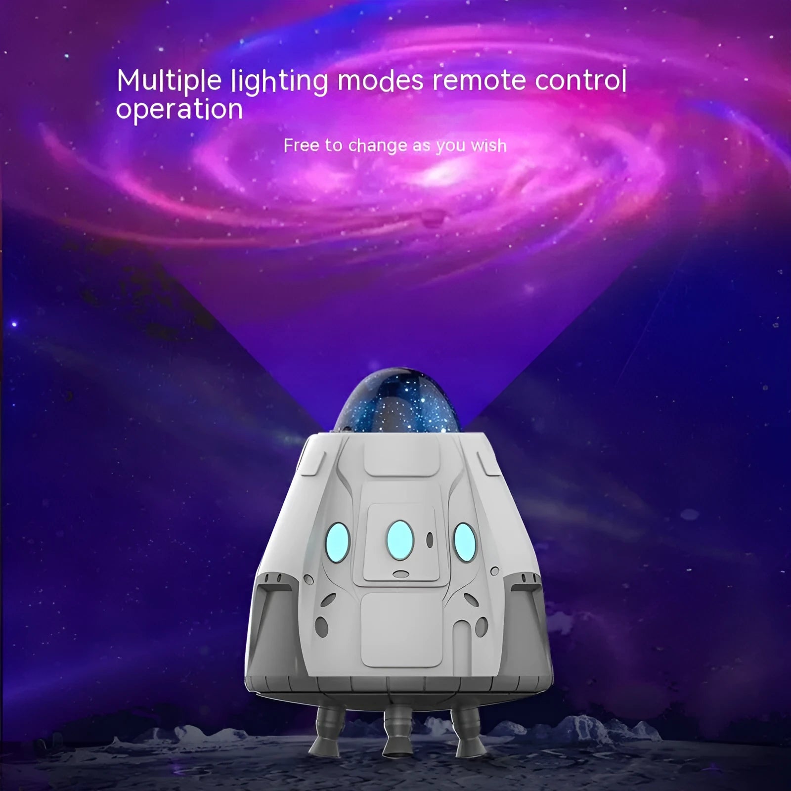 White space capsule Bluetooth remote control ambience light projecting Northern Lights starry sky effect