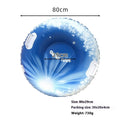 Colourful PVC ski ring toy with printed mountain design for outdoor snow play.