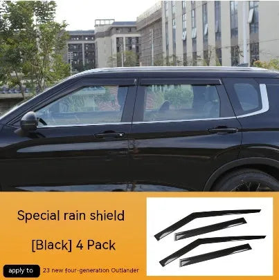 23 New Outlander window deflector set in engineering plastic, Black Warrior and translucent options