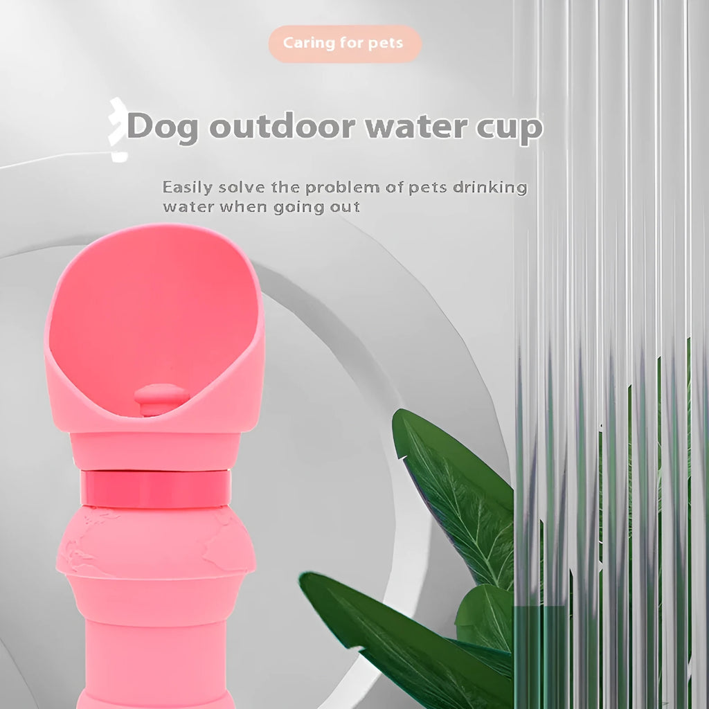 A collapsible silicone folding cup for pets, shown in a green pineapple colour with a 350ml capacity.