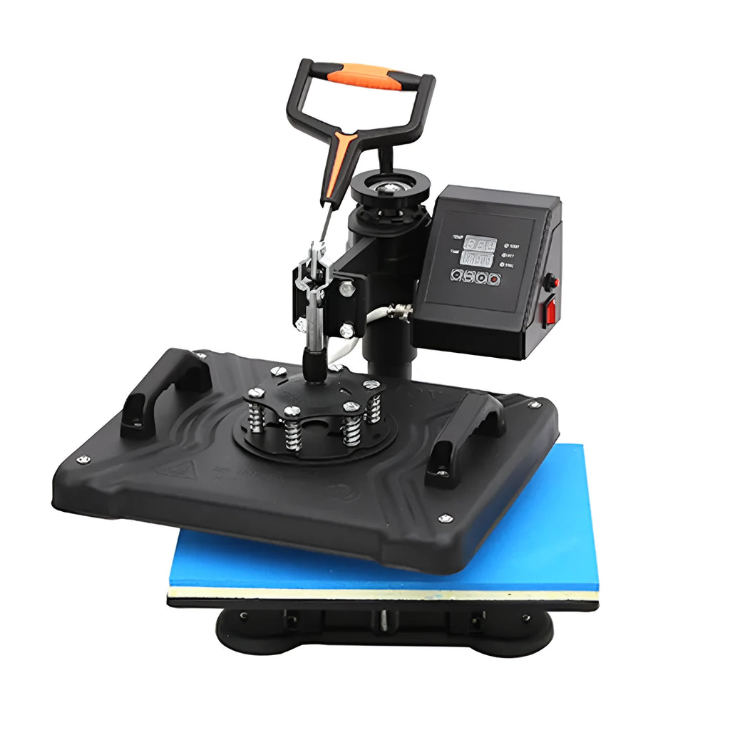 Black multifunctional T-shirt heat transfer printing machine for slate fabric plates.