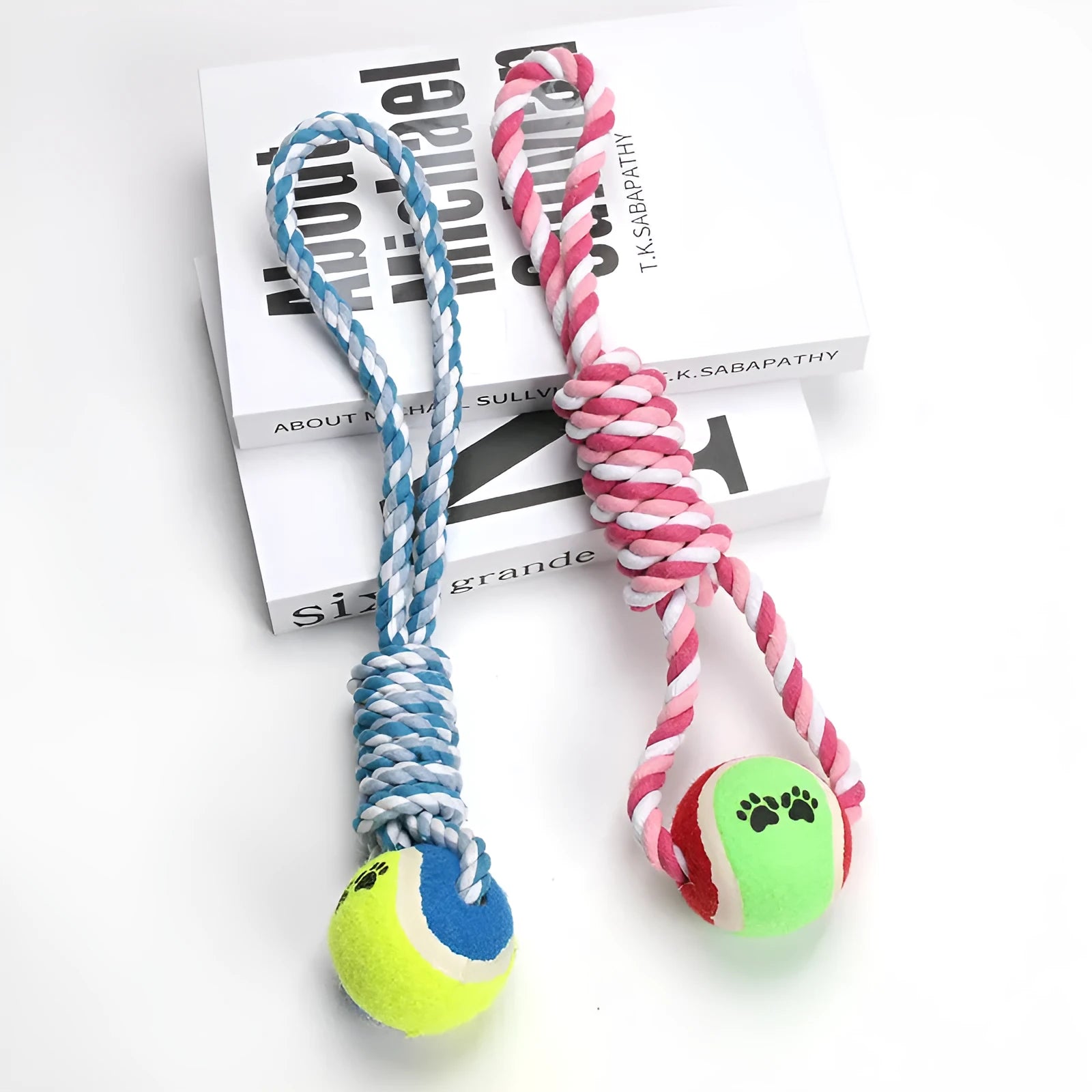 38cm red white and blue white cotton string dog rope toy for medium large breeds