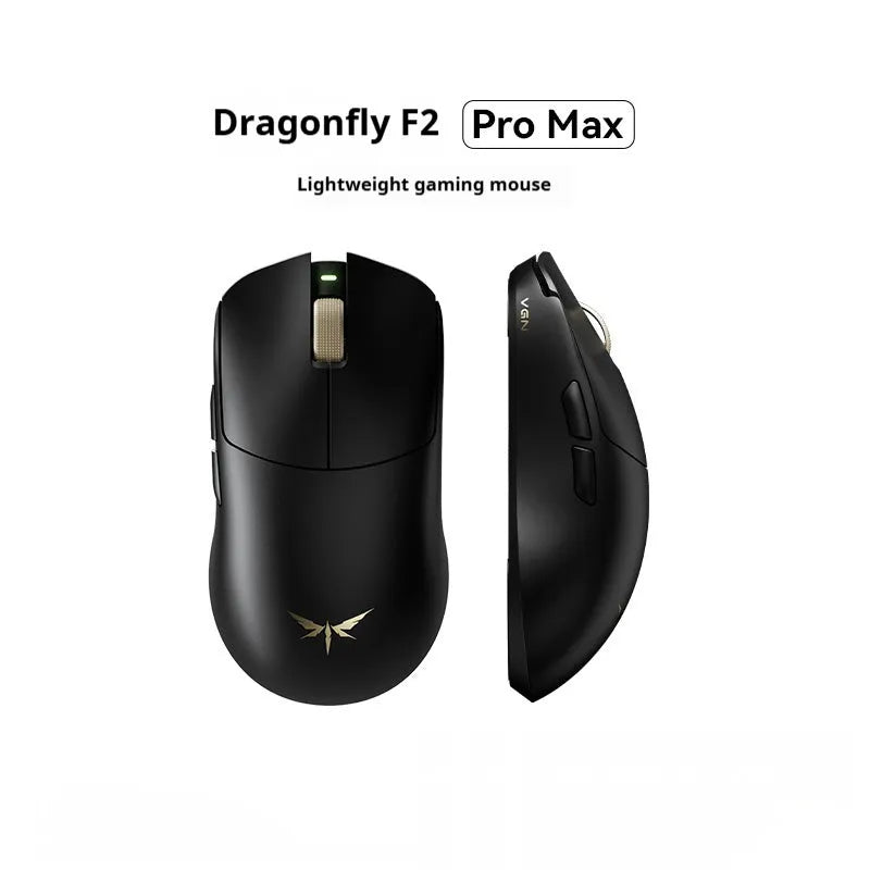 Wireless tri-mode gaming mouse in black, green, pink or white, F2 Pro Max or F2 Ultra style, with optional antislip pad