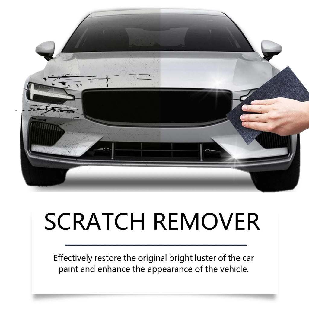 Car scratch repair suit with 60g scratch remover nano cloth towel and sponge on a white background