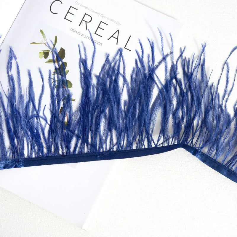 Decorative feather cloth strip DIY trim 10-15cm wide in multiple colours for clothing crafts