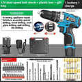 12V two-speed impact pistol drill electric screwdriver set in luxury packaging box