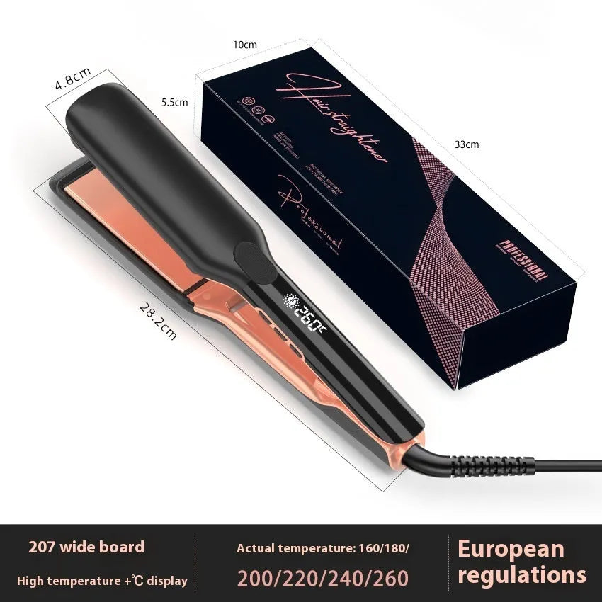 Hair straightener with temperature display and anion technology for styling