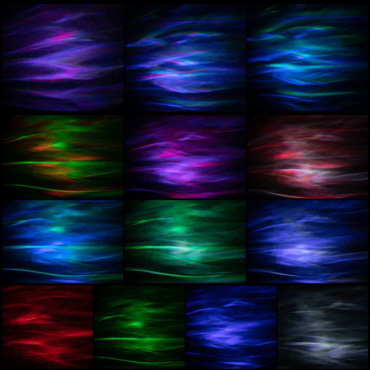 LED Dream Aurora Borealis Ocean Star Light Projector with remote control, black housing, showing green laser and multicolour water mark effects