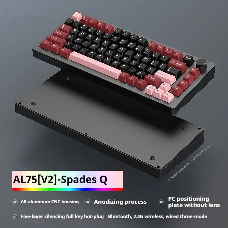 Heiji Snake aluminium mechanical keyboard kit with key puller and switch puller on a desk