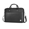 Black Oxford cloth laptop backpack showing multi-pocket design and separate computer compartment.