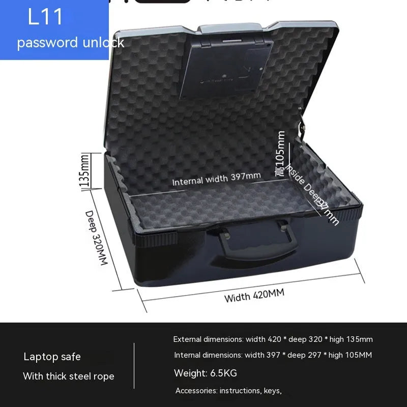 L12 Mechanical 6500G portable safe box with combination lock for cash and document security