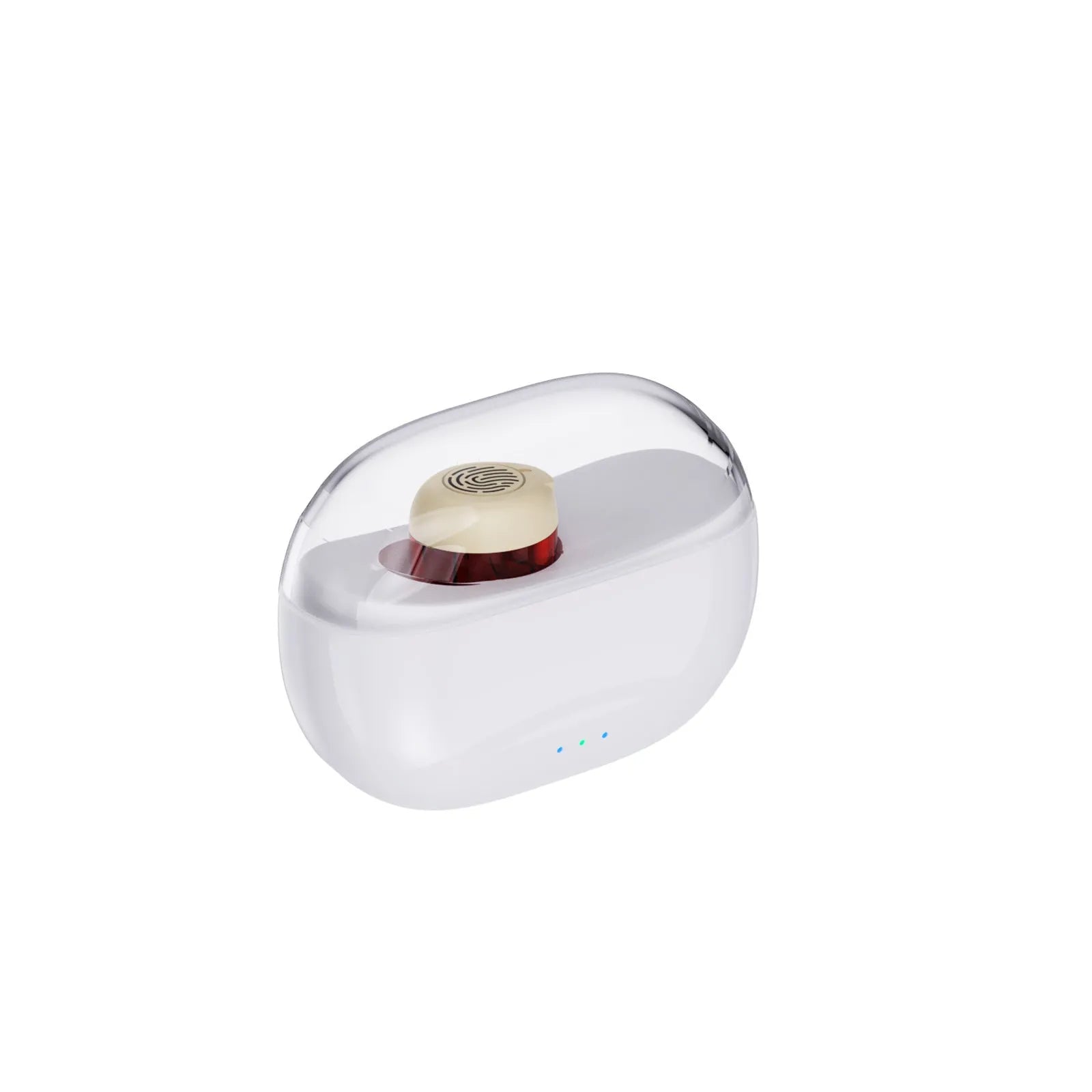 Intelligent noise reduction hearing aid for elderly with touch control and Type-C charging, available in black, white, blue, red, and skin colour