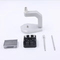 Silver-coloured press strap removal tool for watch and electronics repair.