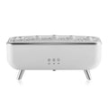 White square ultrasonic jellyfish smoke ring humidifier with remote control and UK plug for desktop use