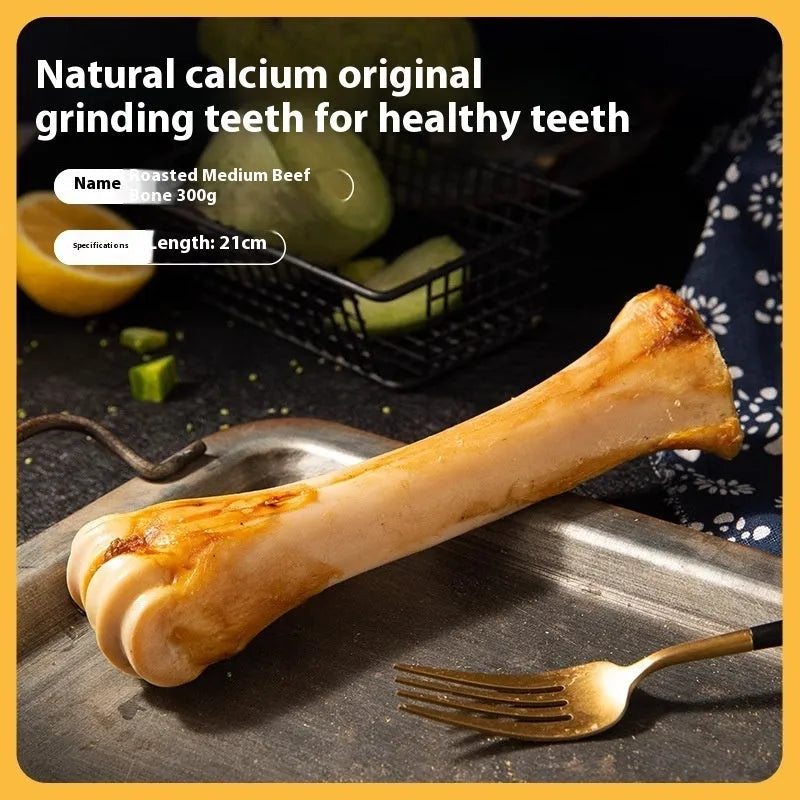 Large puppy molar rod dental chew with roasted ox bone flavour for teeth cleaning and training rewards