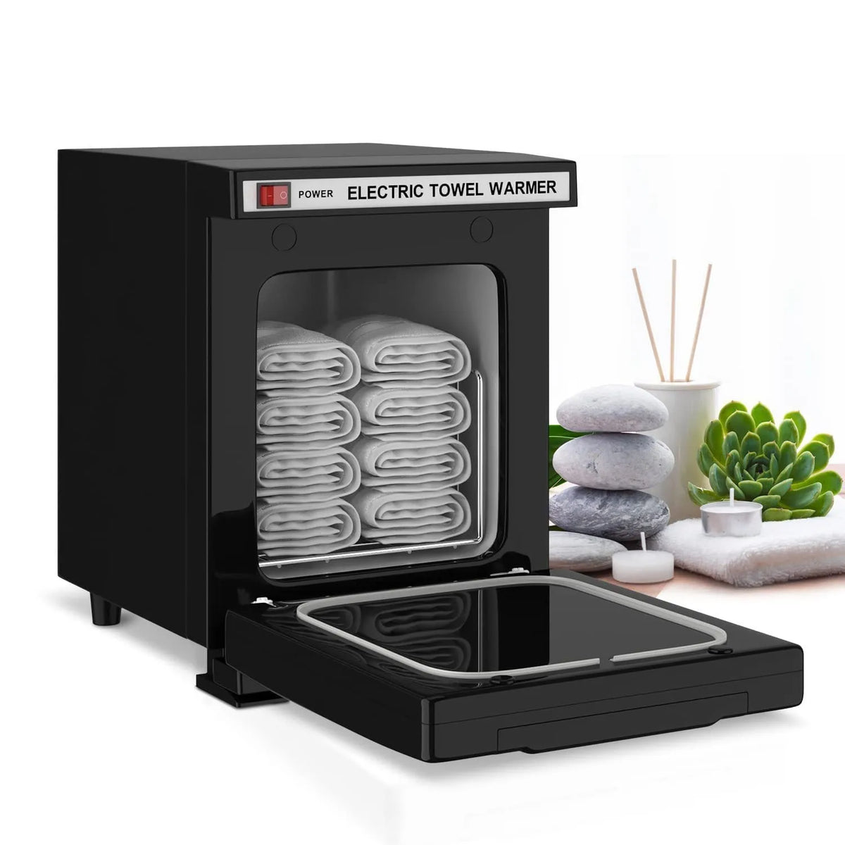 Household UV ozone disinfection cabinet with towel heating, available in black or white with EU plug option
