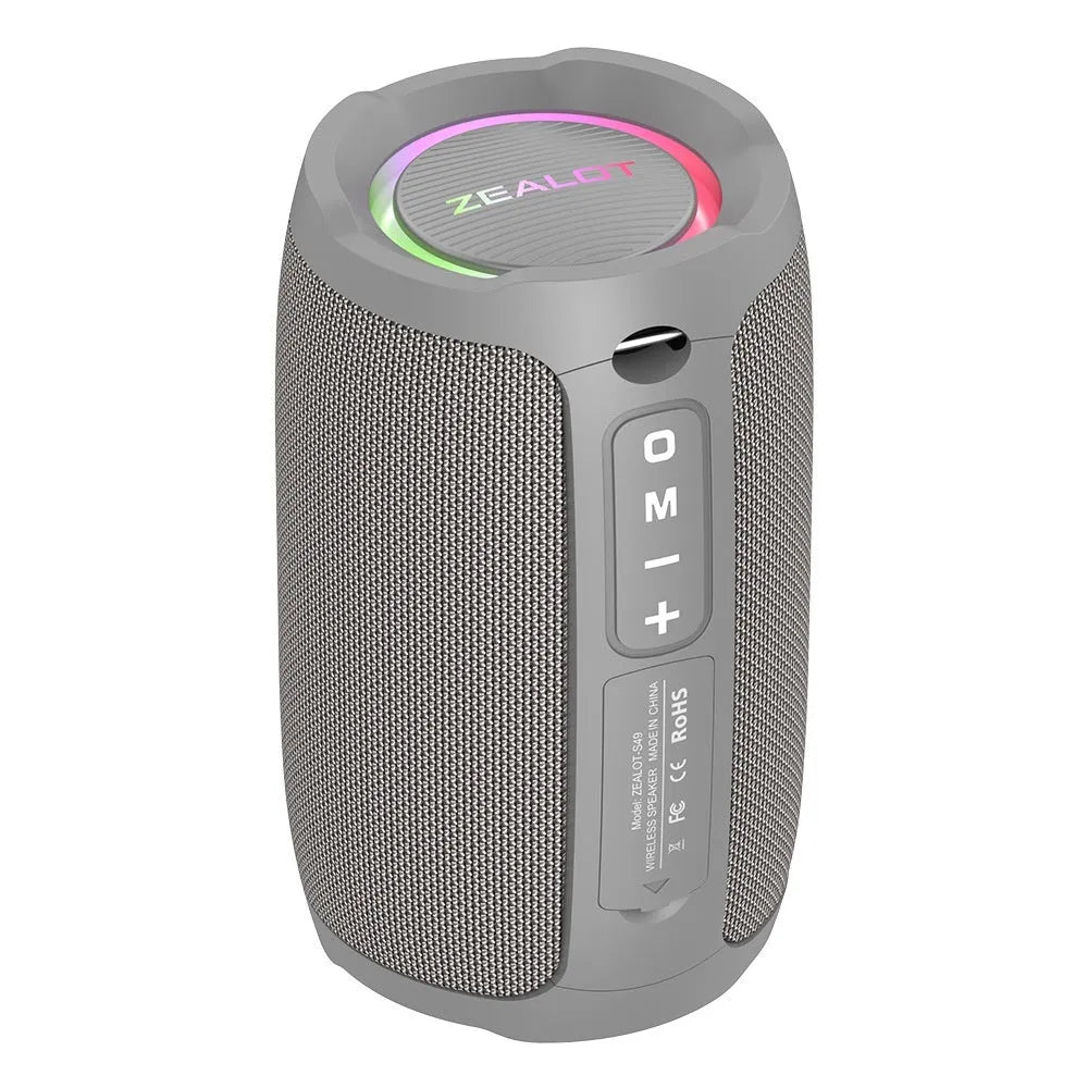 Fanatic S49 portable Bluetooth speaker in black, bluish green, camouflage or grey with 10W output and waterproof build