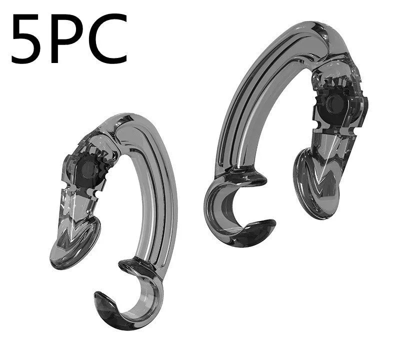 Ear hooks compatible earbud clips for sport running cycling – black ear hook with earbud attached
