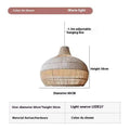 Woven rattan ceiling chandelier with a 60cm diameter in a Silent Wind style.